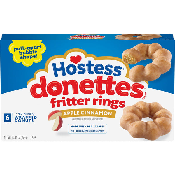 Hostess Donettes Fritter Rings Apple Cinnamon Donuts · Pastelitos · 6 pzas de 294 g