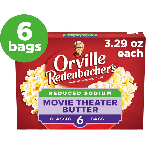 Orville Redenbacher’s Reduced Sodium Movie Theater Butter · Palomitas · 6 pzas · 560 g