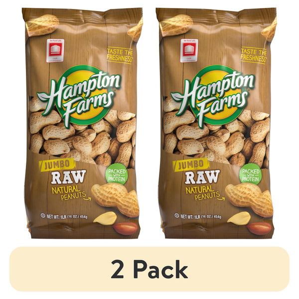 Hampton Farms Raw In-Shell Peanut · Nueces · 2 pack de 454 g
