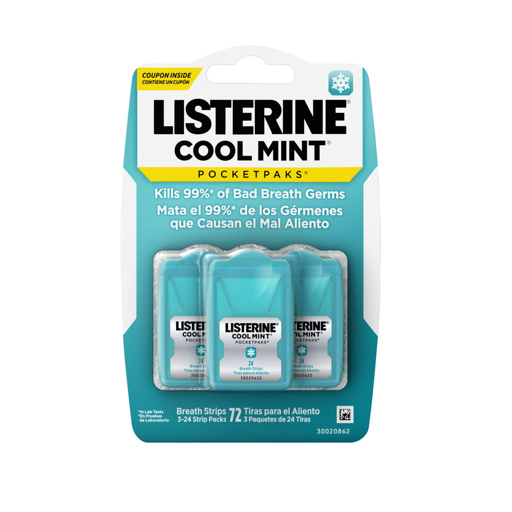 Listerine Cool Mint PocketPaks Fresh Breath Strips · Chicles y mentas · 3 pack