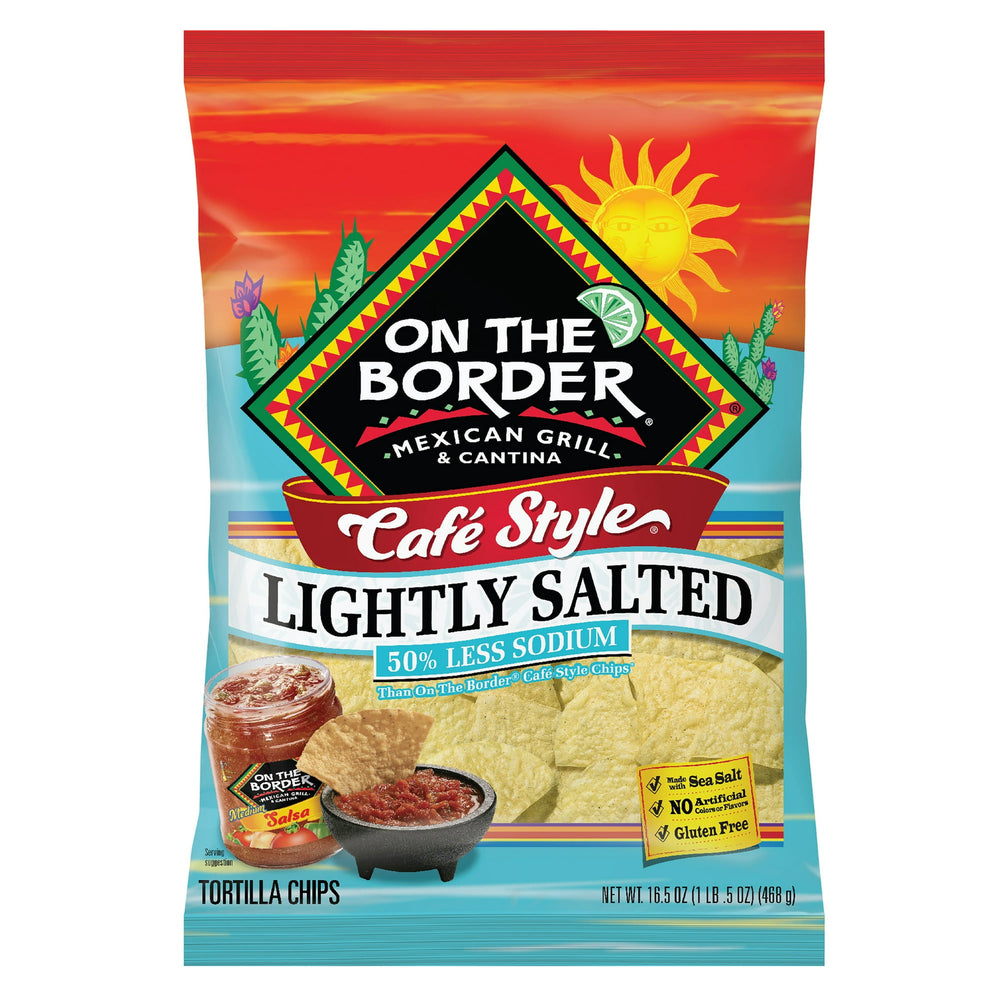 On The Border Cafe Style Lightly Salted Gluten-Free · Totopos · 468 g · bolsa