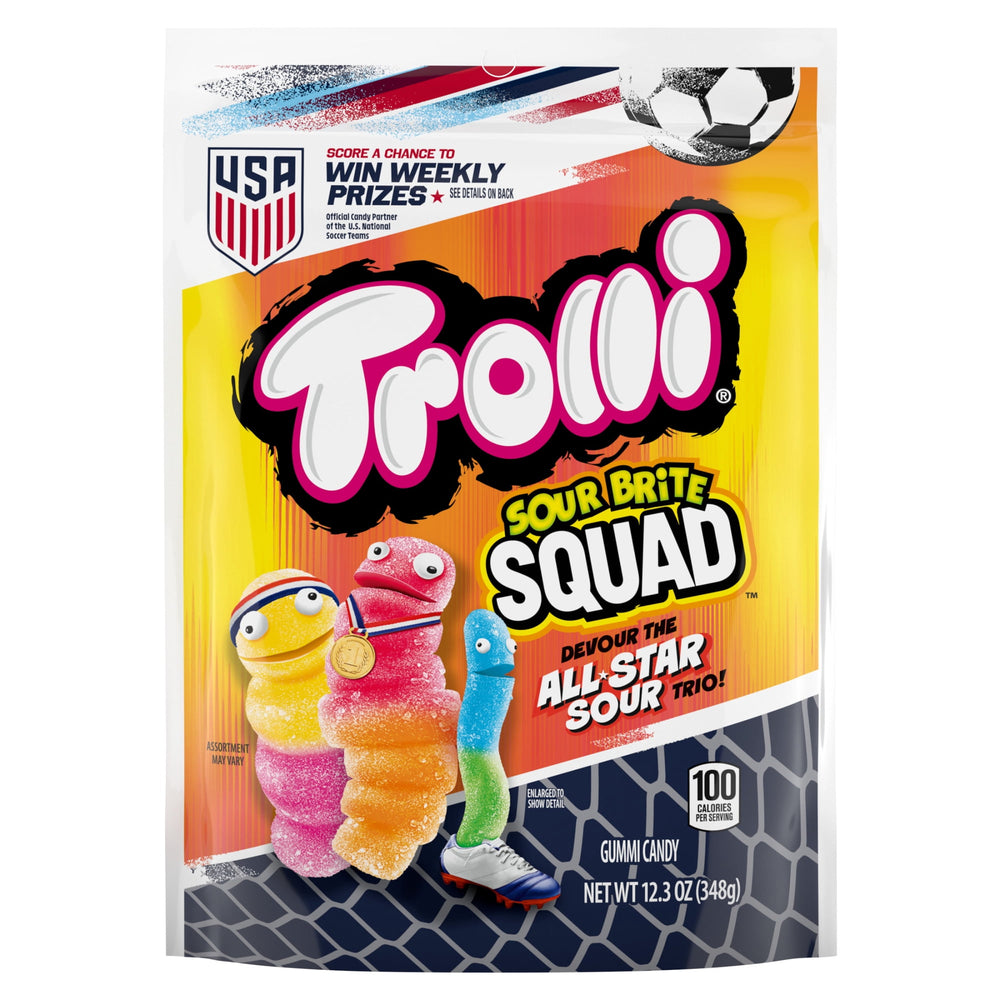Trolli Sour Brite Squad Sour Gummy Worms Summer · Gomitas · 349 g · bolsa