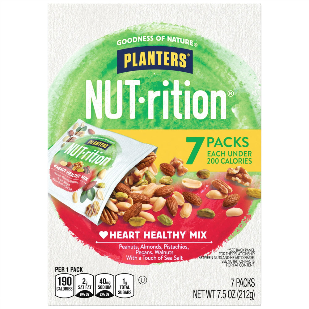PLANTERS NUT-RITION Heart Healthy Nut · Nueces · 7 pzas de 28 g