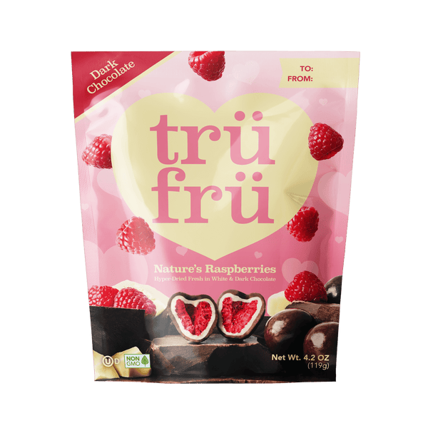 Tru Fru Freeze Dried Raspberries in Dark & White Chocolate · Caramelos · 119 g