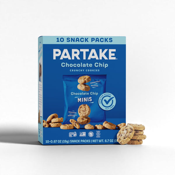 Partake Mini Chocolate Chip Cookie Packs Vegan sin gluten · Galletas