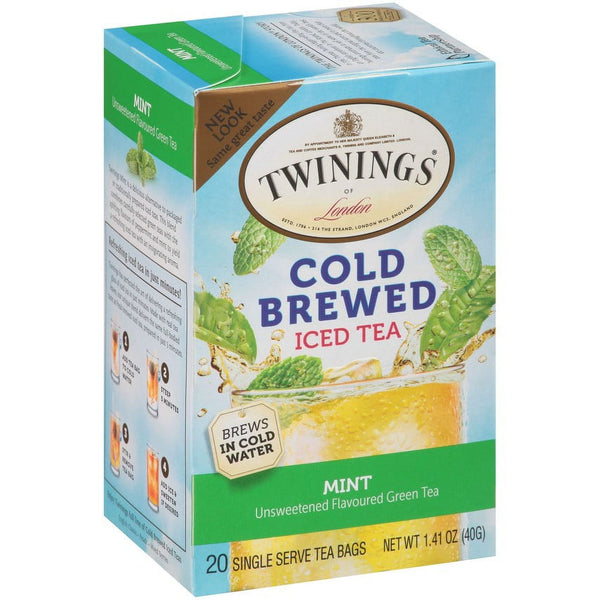 Twinings Cold Brewed Bags Unsweetened Green Tea with Mint · Chicles y mentas · 20 pzas