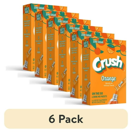 Crush Orange Zero Sugar · Polvo para agua · 6 pack