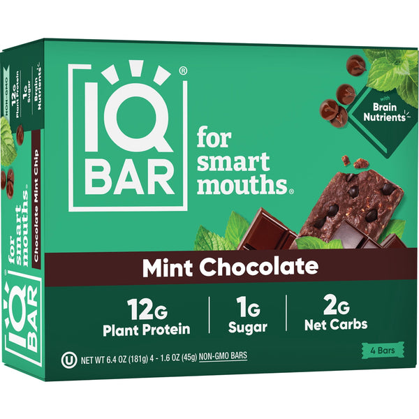 IQBAR Mint Chocolate - Vegan Energy - Vegan · Barras · 4 pzas