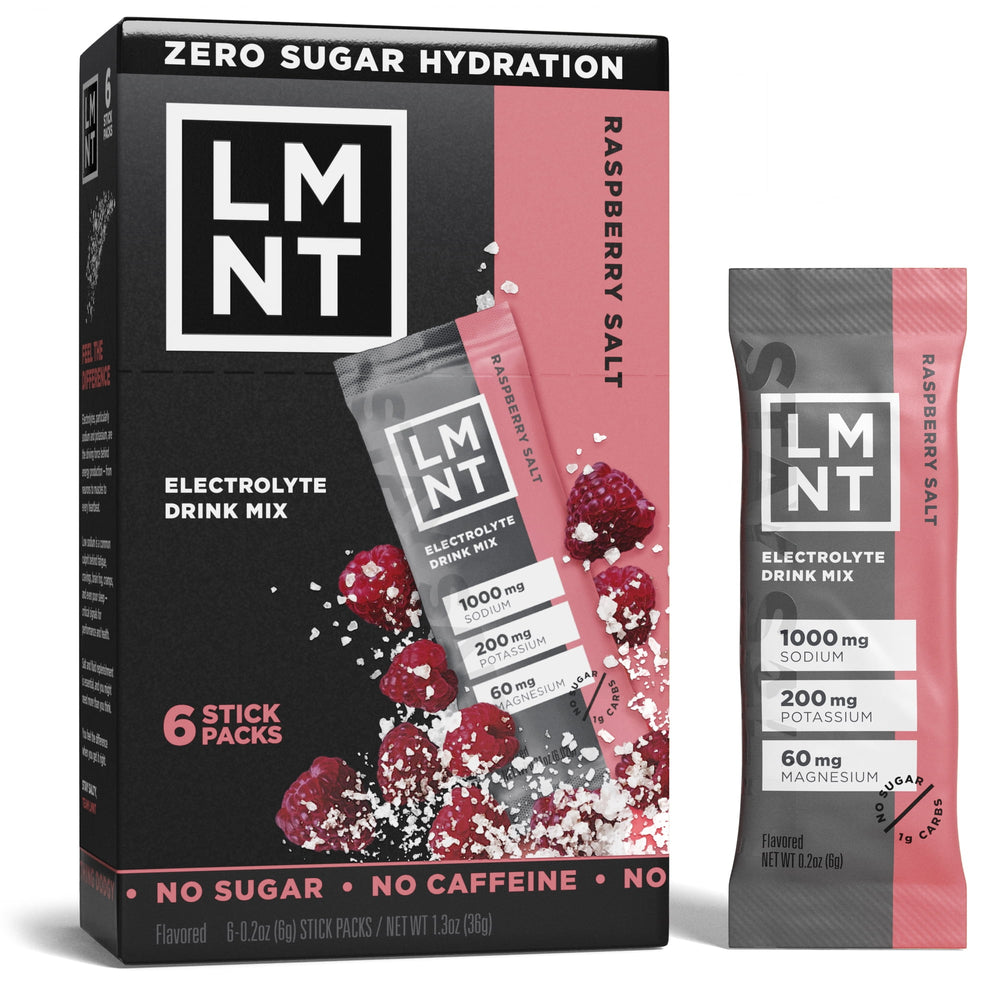 LMNT - Raspberry Zero Sugar · Polvo para agua · 6 pzas
