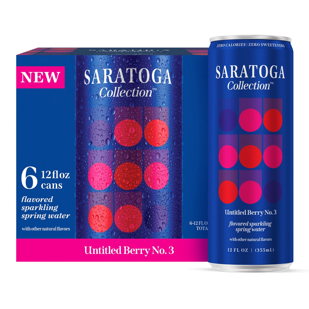 Saratoga Collection Berry · Agua mineral · 6 latas de 355 ml
