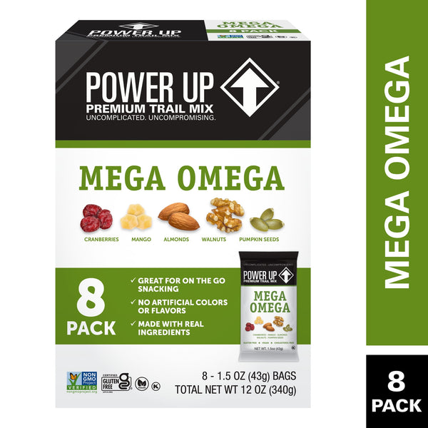 Power Up Premium Mega Omega 8 · Mezcla de nueces · 340 g