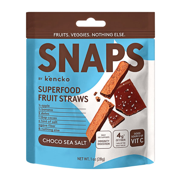 Kencko Chocolate Sea Salt Snaps Superfood Fruit Straws · Caramelos · 28 g · bolsa
