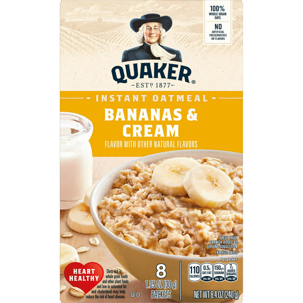 Quaker Bananas & Cream · Cereal · 8 pzas de 30 g