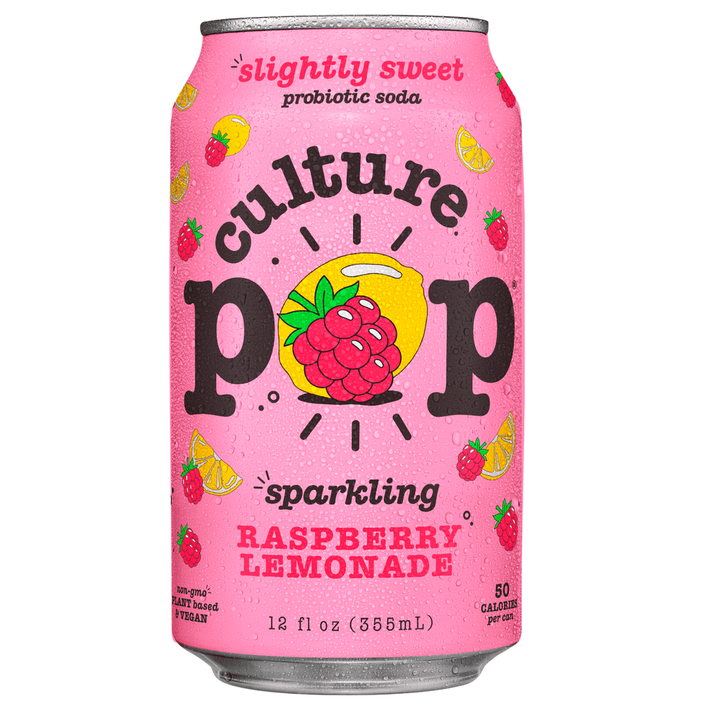 Culture Pop Soda Raspberry Lemonade Probiotic Soda · Refresco · 355 ml