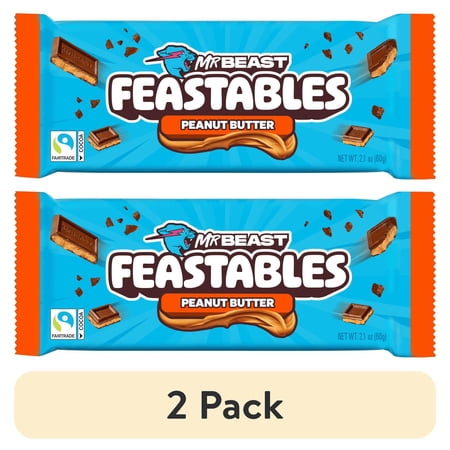 Feastables MrBeast Peanut Butter Milk Chocolate Bar · Caramelos · 2 pack de 60 g