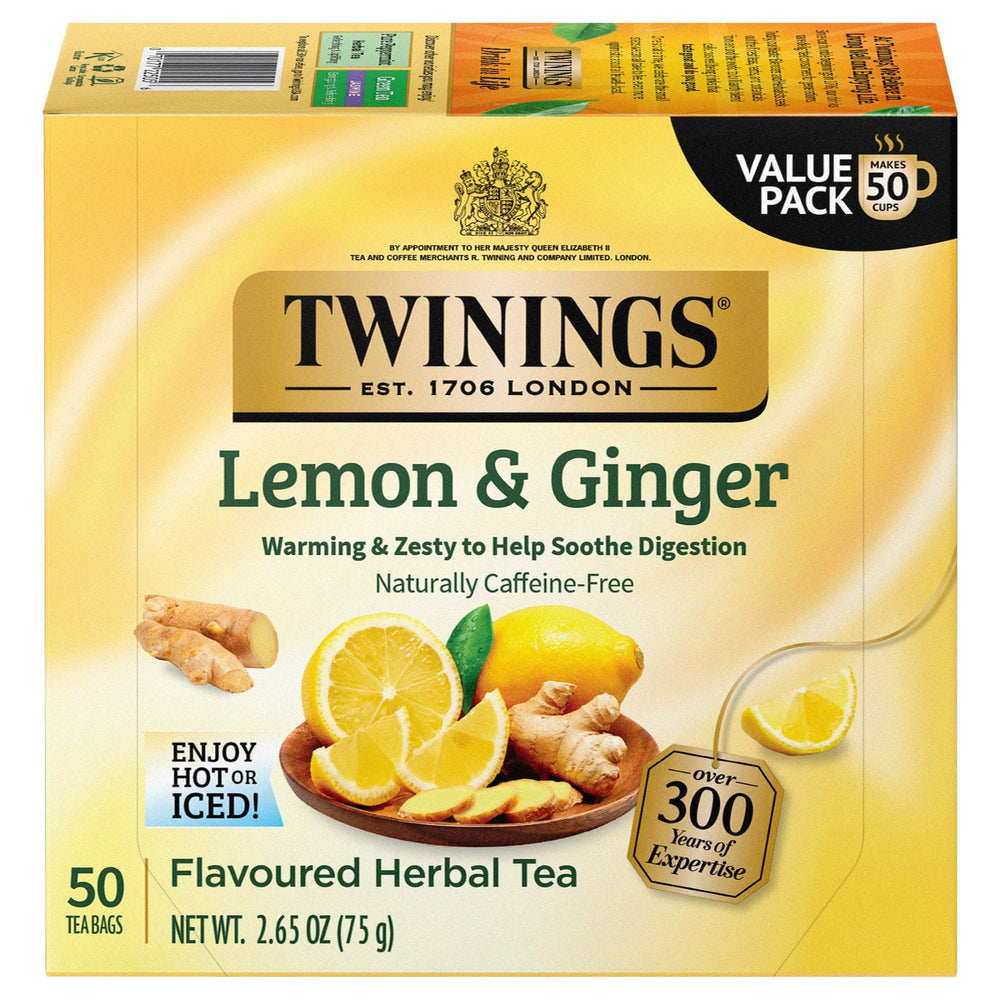 Twinings Lemon & Ginger sin cafeína · Té · 50 pzas