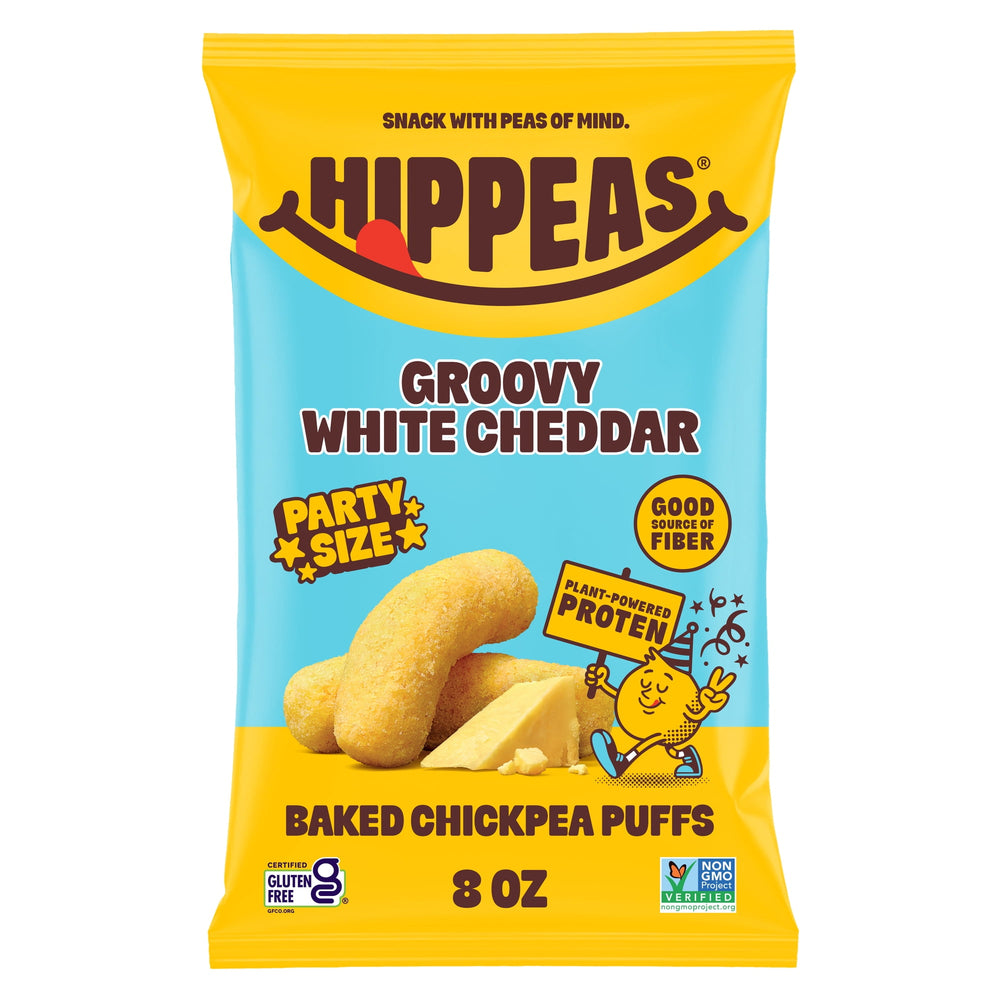 HIPPEAS Chickpea Puffs Groovy White Cheddar sin gluten · Frituras · 4 g