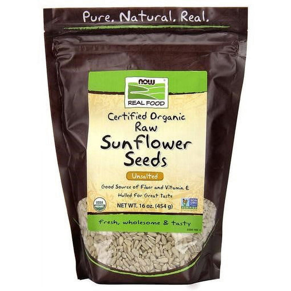 NOW Organic Raw Unsalted Sunflower Seeds · Nueces · 454 g