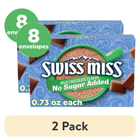 Swiss Miss No Sugar Added Milk Chocolate Hot Cocoa · Caramelos · 2 pack de 21 g