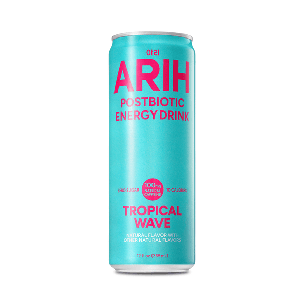 ARIH Postbiotic Tropical Wave Zero Sugar · Bebida energética · 355 ml