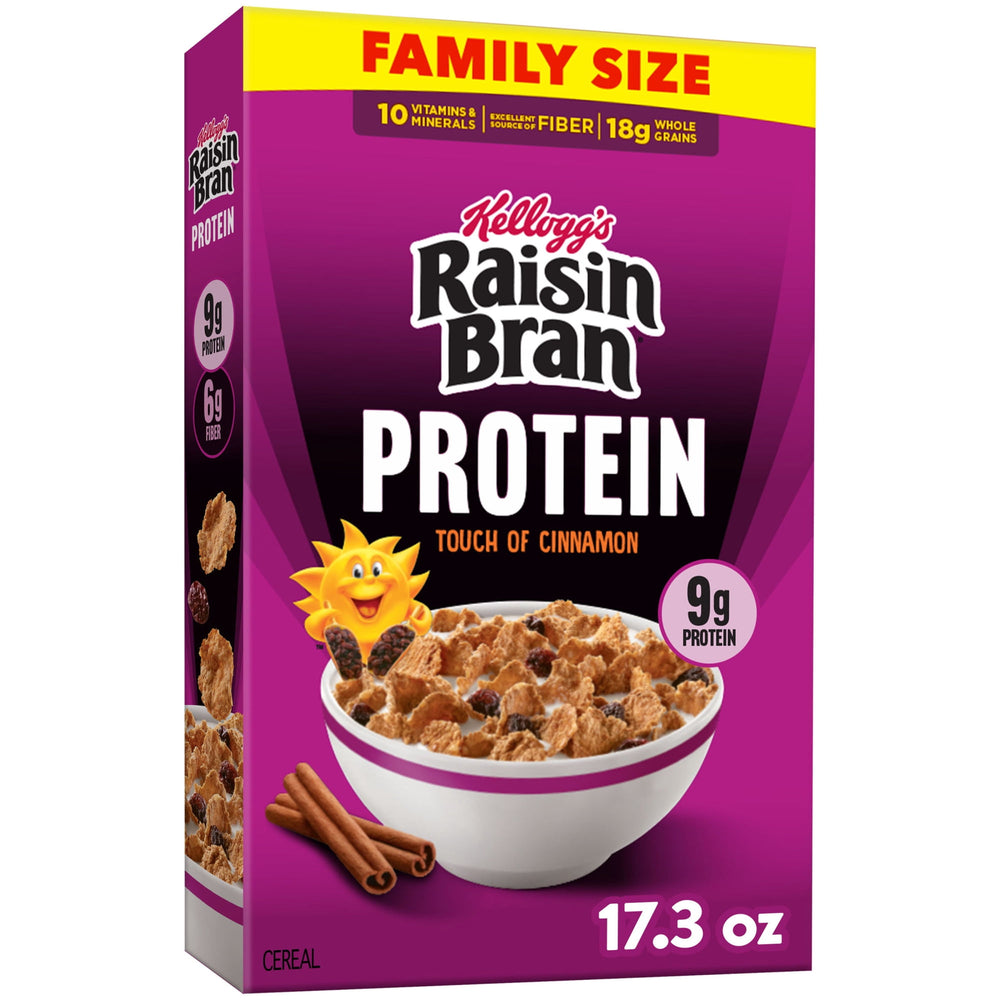 Raisin Bran Protein Touch of Cinnamon · Cereal · 490 g · tamaño familiar