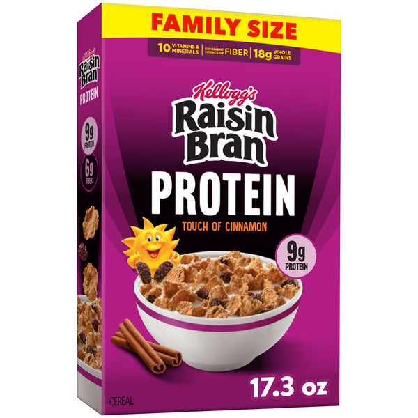 Raisin Bran Protein Touch of Cinnamon · Cereal · 490 g · tamaño familiar