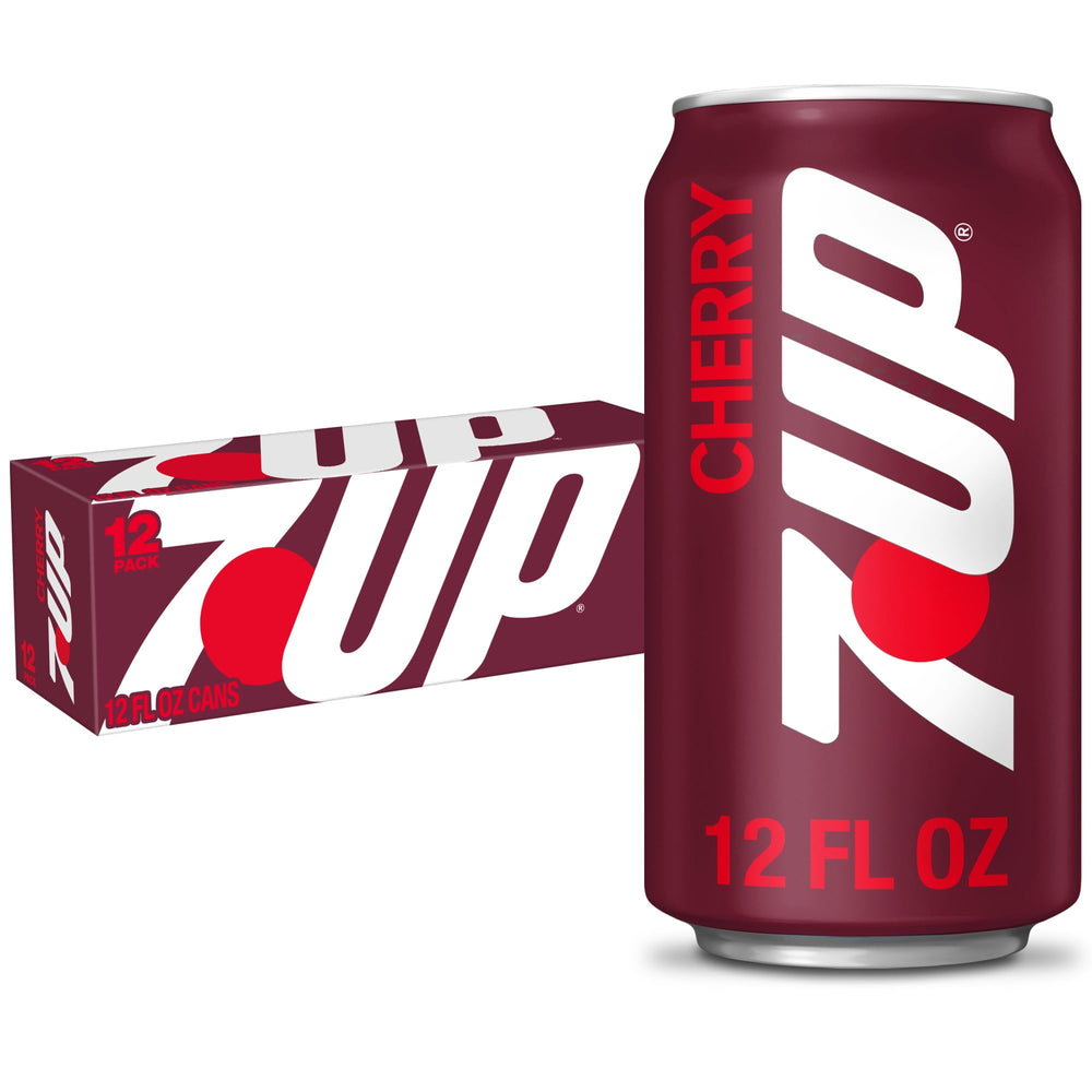 7UP Cherry sin cafeína · Refresco · 12 latas de 355 ml