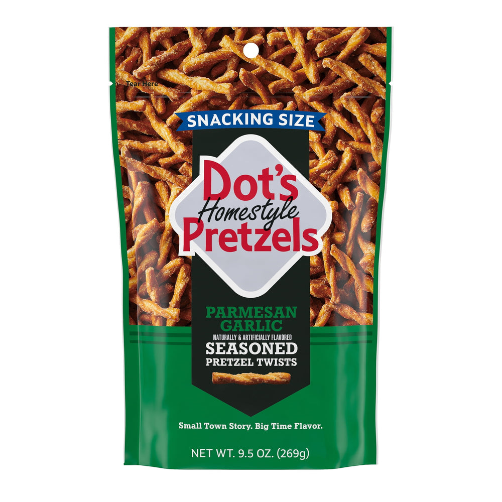 DOT'S Homestyle Parmesan Garlic Snacking Size Seasoned · Pretzels · 269 g · bolsa