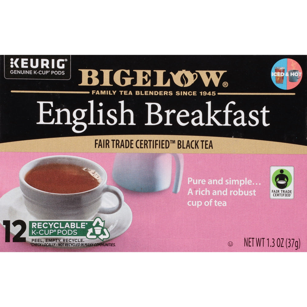 Bigelow English Breakfast Black Tea Keurig K-Cup Tea Pods · Té · 12 pzas