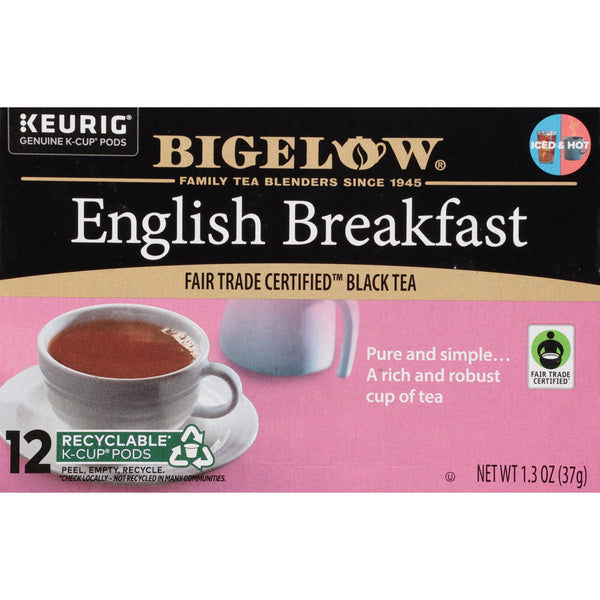 Bigelow English Breakfast Black Tea Keurig K-Cup Tea Pods · Té · 12 pzas
