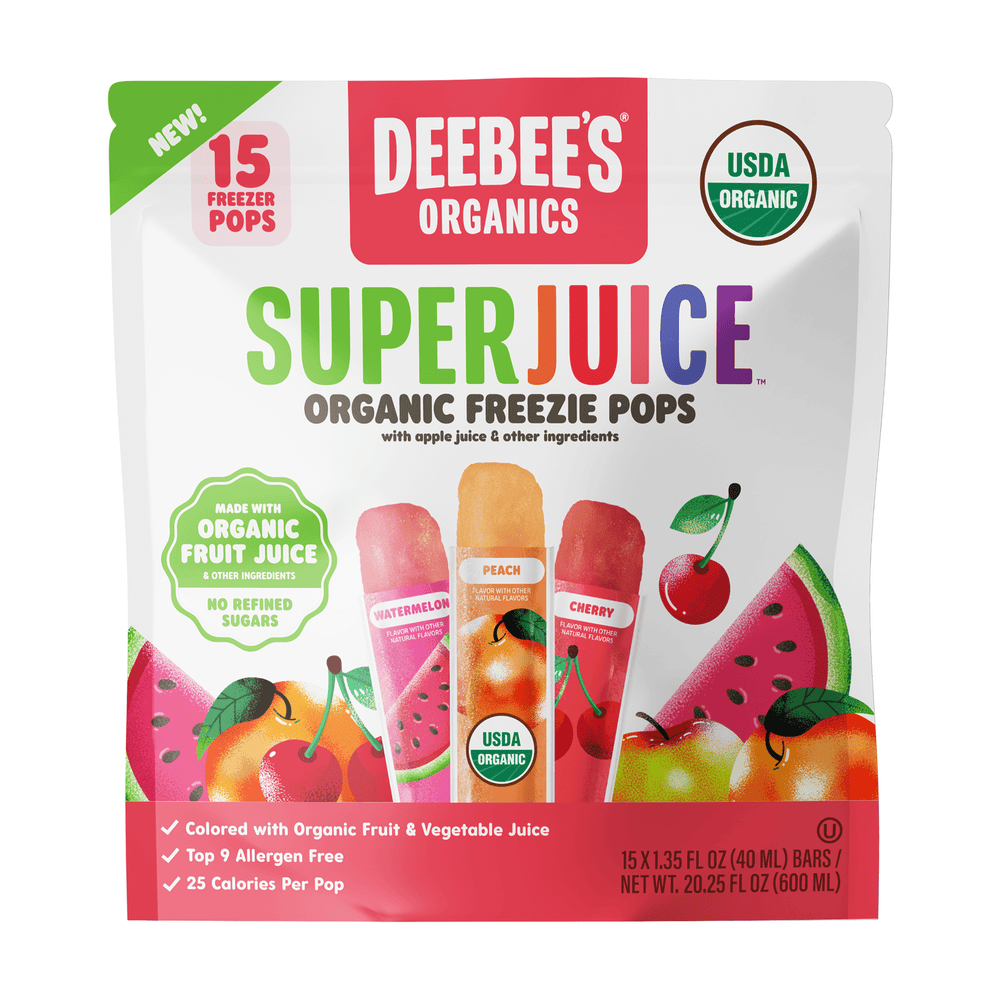 Deebee's Organics Super-Juice Freezie Pops · Bebida · 15 pzas de 40 ml