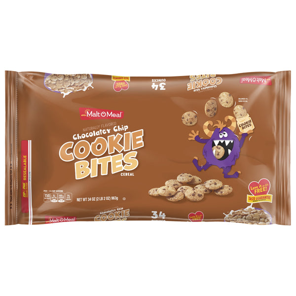 Malt-O-Meal Chocolatey Chip Cookie Bites Cookie · Galletas · 964 g · bolsa