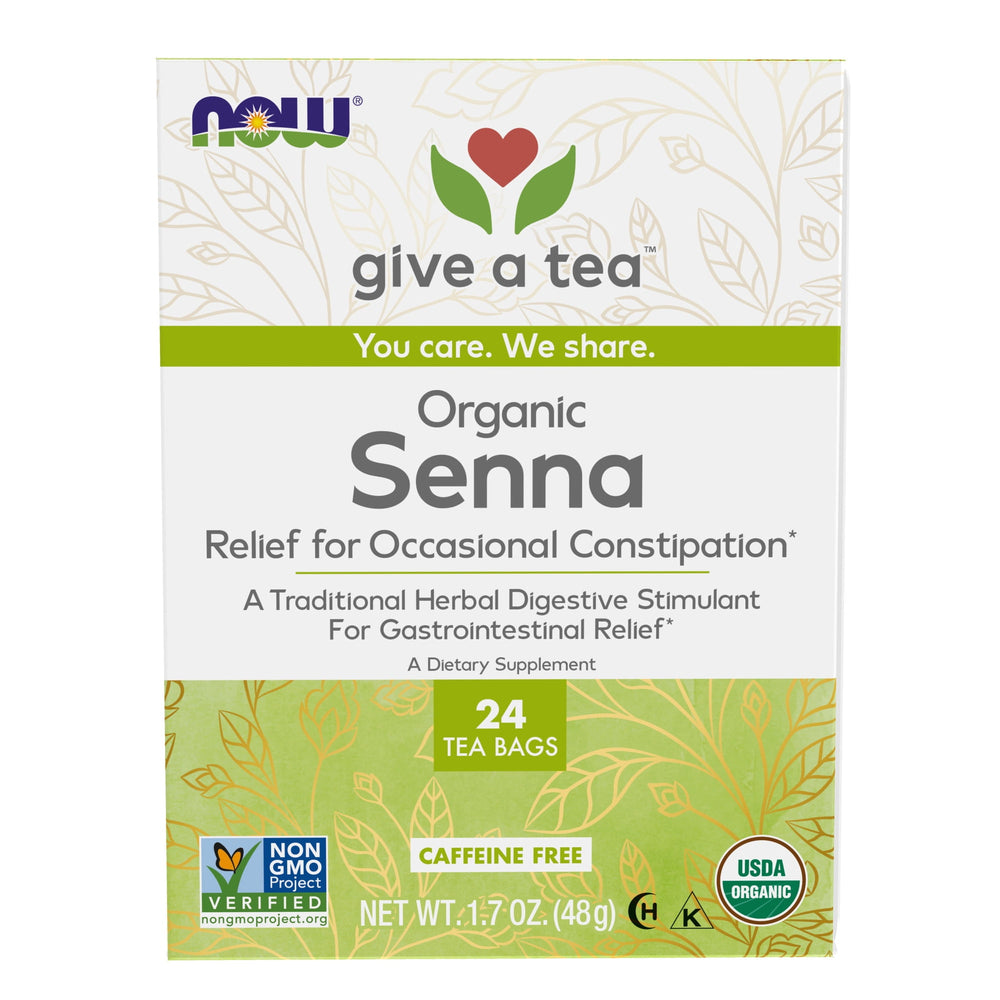 NOW Foods Give a Tea™ Organic Senna Herbal Laxative* Caffeine-Free · Té