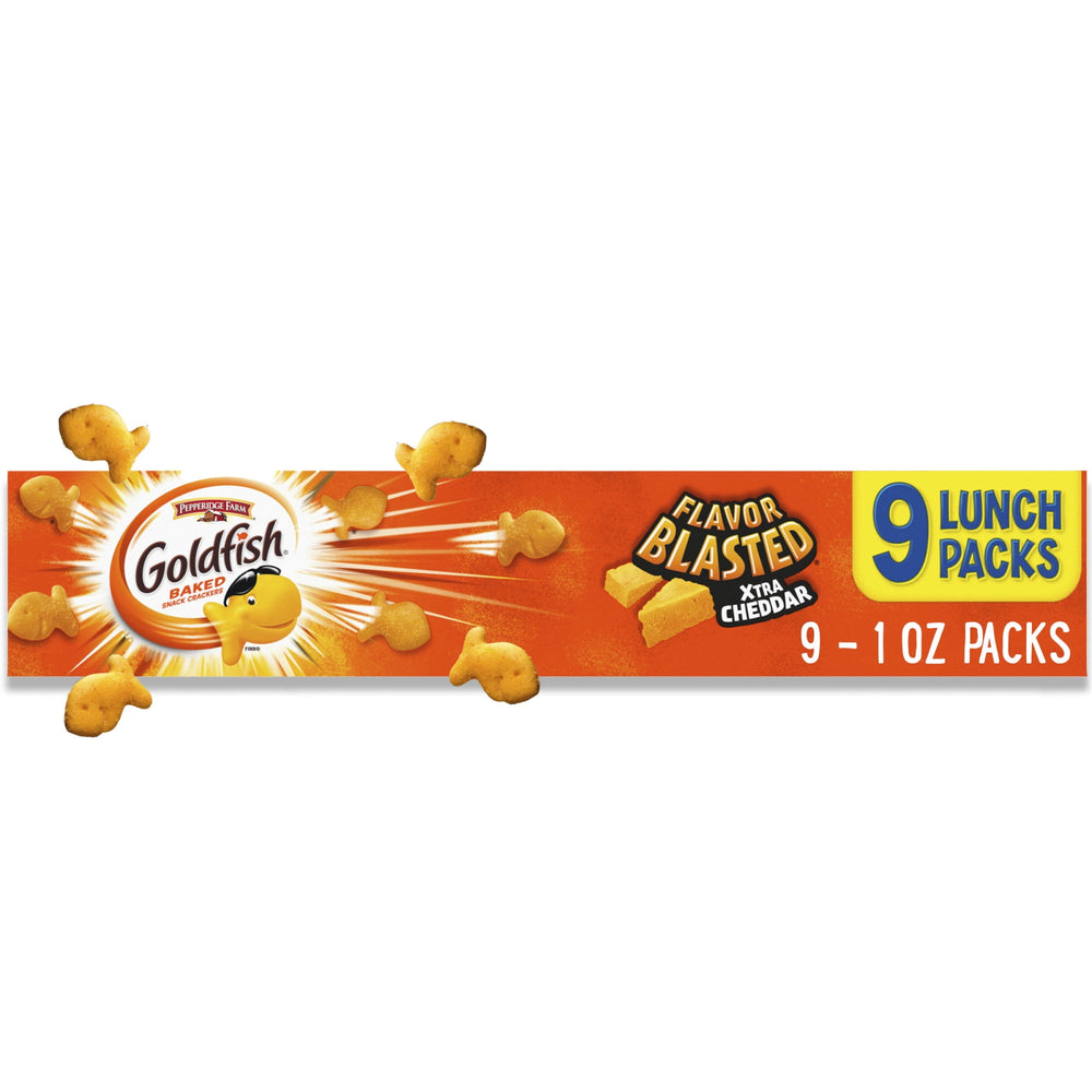 Goldfish Blasted Xtra Cheddar · Galletas saladas · 9 pzas de 26 g