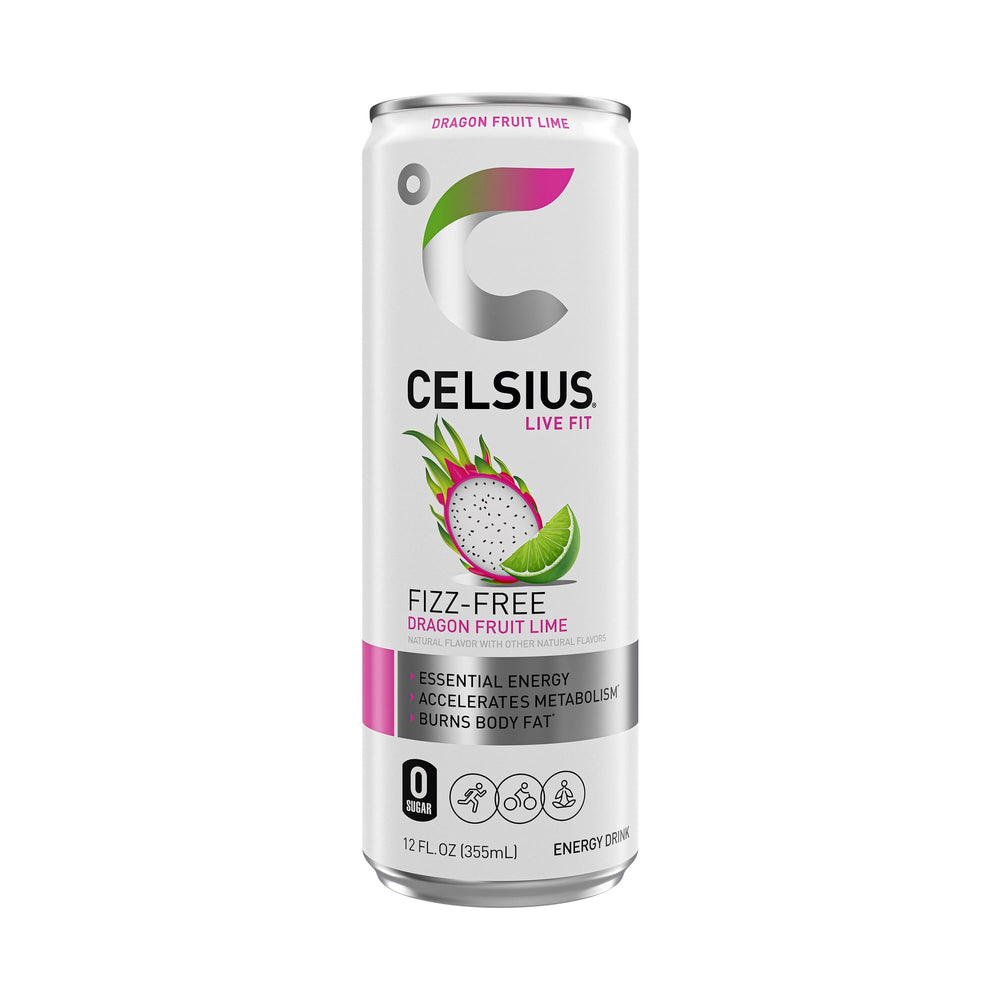 CELSIUS Fizz Free Dragon Fruit Lime Functional · Bebida energética · 355 ml · lata