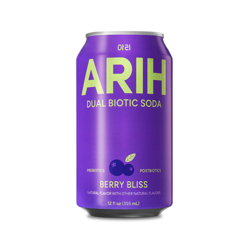 ARIH Dual Biotic Soda Functional Prebiotic and Postbiotic Berry Bliss · Refresco · 355 ml