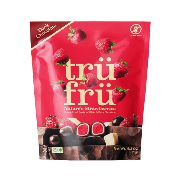 Tru Fru Dark Chocolate Dipped Freeze-Dried Strawberries Gluten Free · Caramelos · 119 g