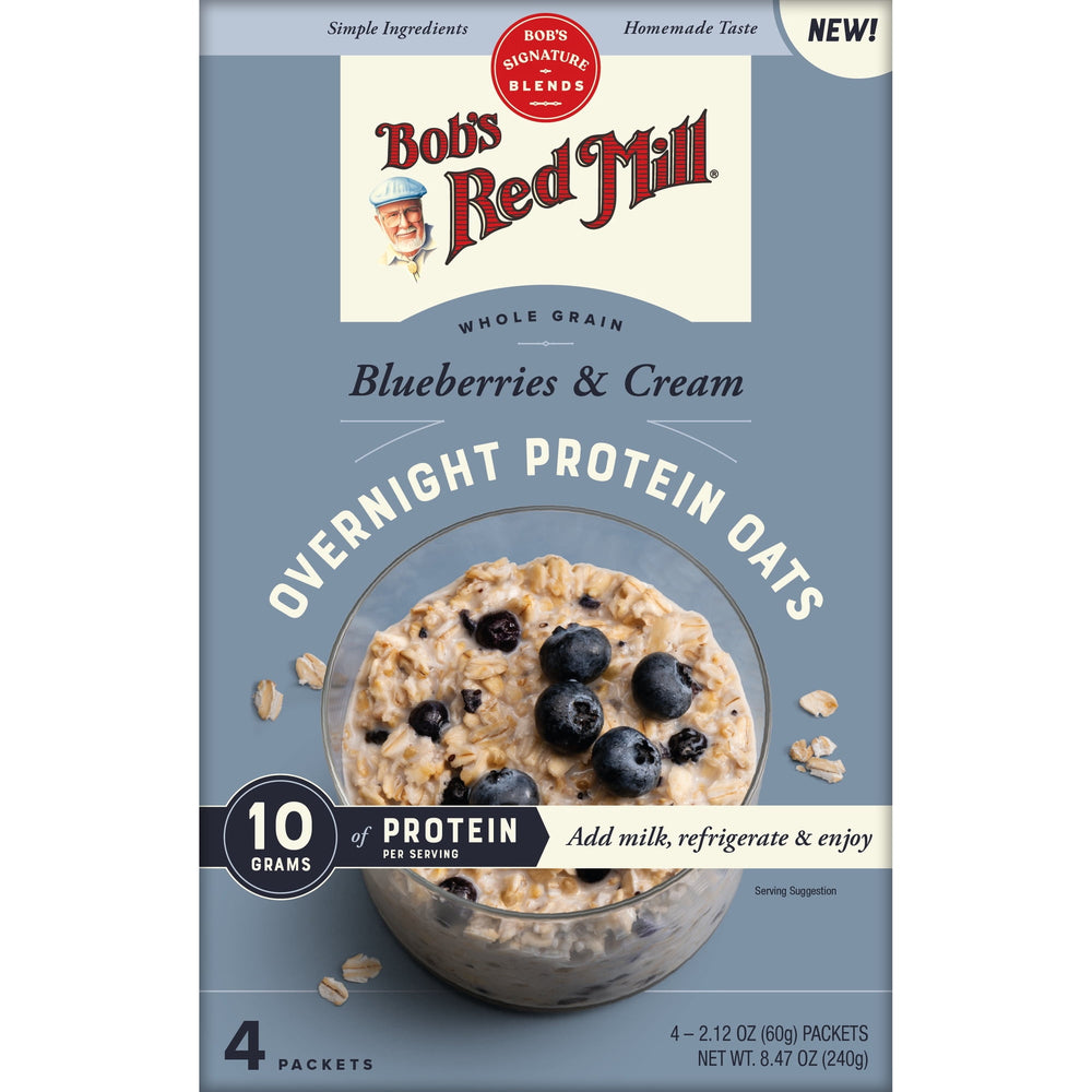 Bob's Red Mill Blueberries & Cream Overnight Instant · Cereal · 4 pzas de 240 g