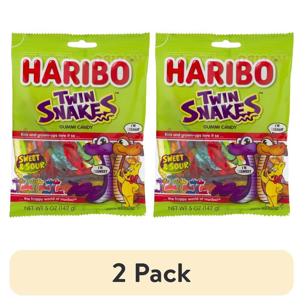 Haribo Twin Snakes Sweet & Sour Gummi Candies · Gomitas · 2 pack de 142 g
