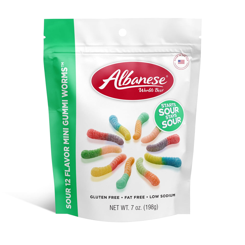 Albanese Sour 12 Mini Gummi Worms · Gomitas · 198 g