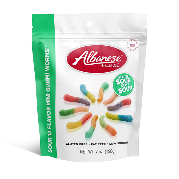 Albanese Sour 12 Mini Gummi Worms · Gomitas · 198 g
