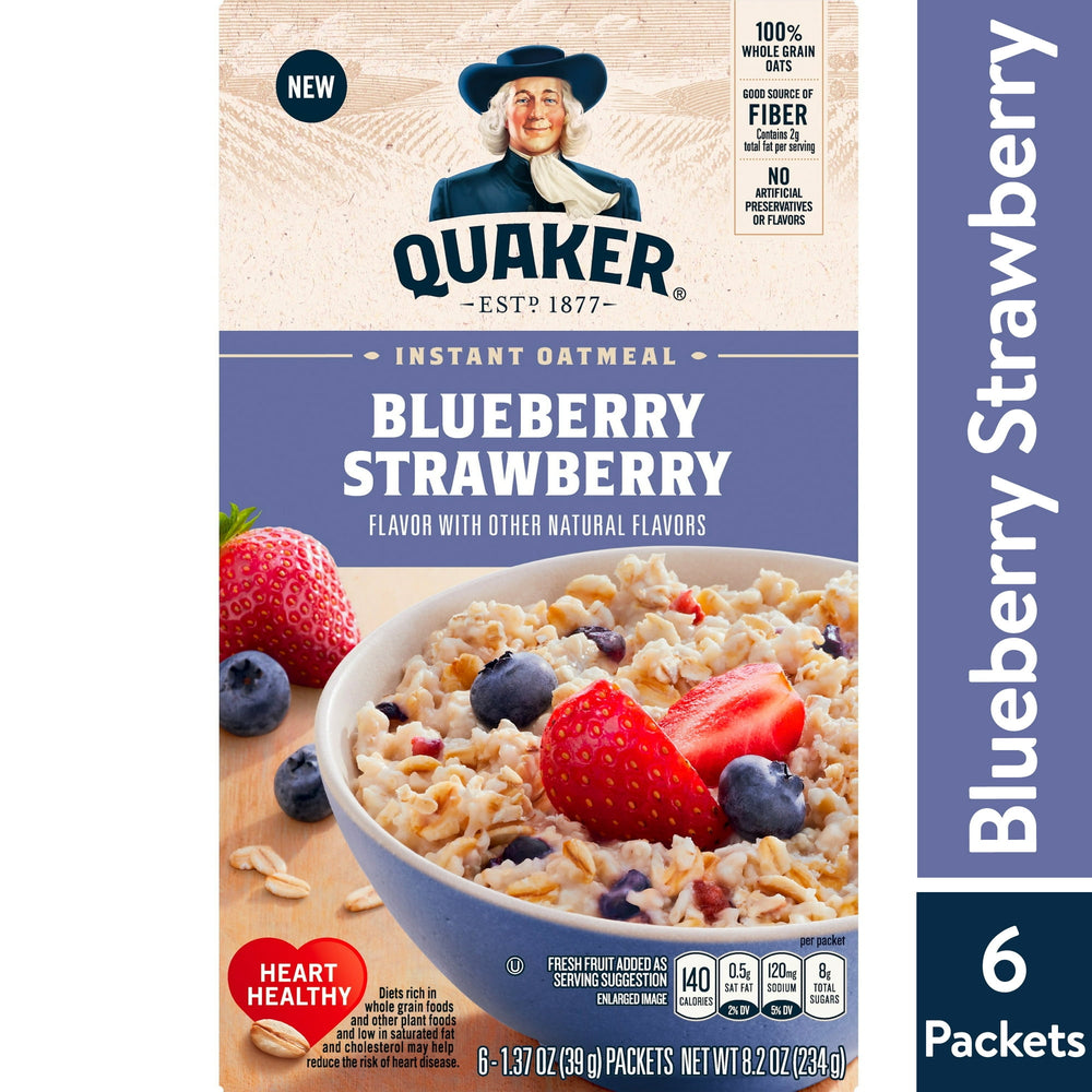 Quaker Blueberry & Strawberry · Cereal · 6 sobres de 39 g