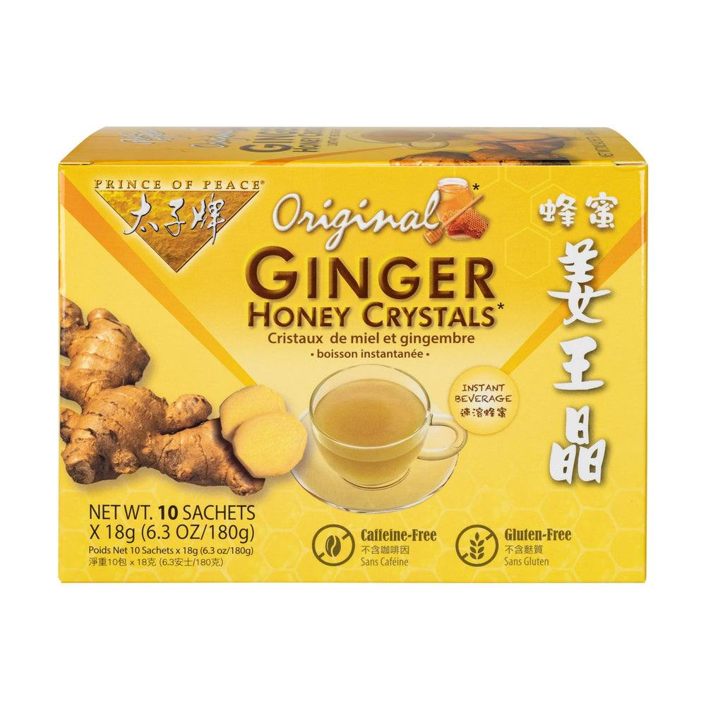Prince of Peace Ginger Tea Honey Crystals Instant Tea sin cafeína, sin gluten · Té · 10 pzas de 179 g