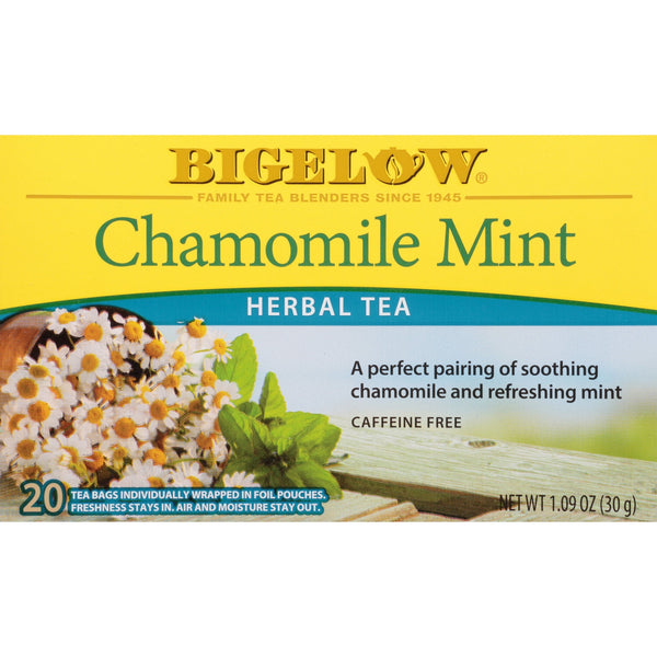 Bigelow Chamomile Mint Herbal Tea sin cafeína · Chicles y mentas · 20 pzas