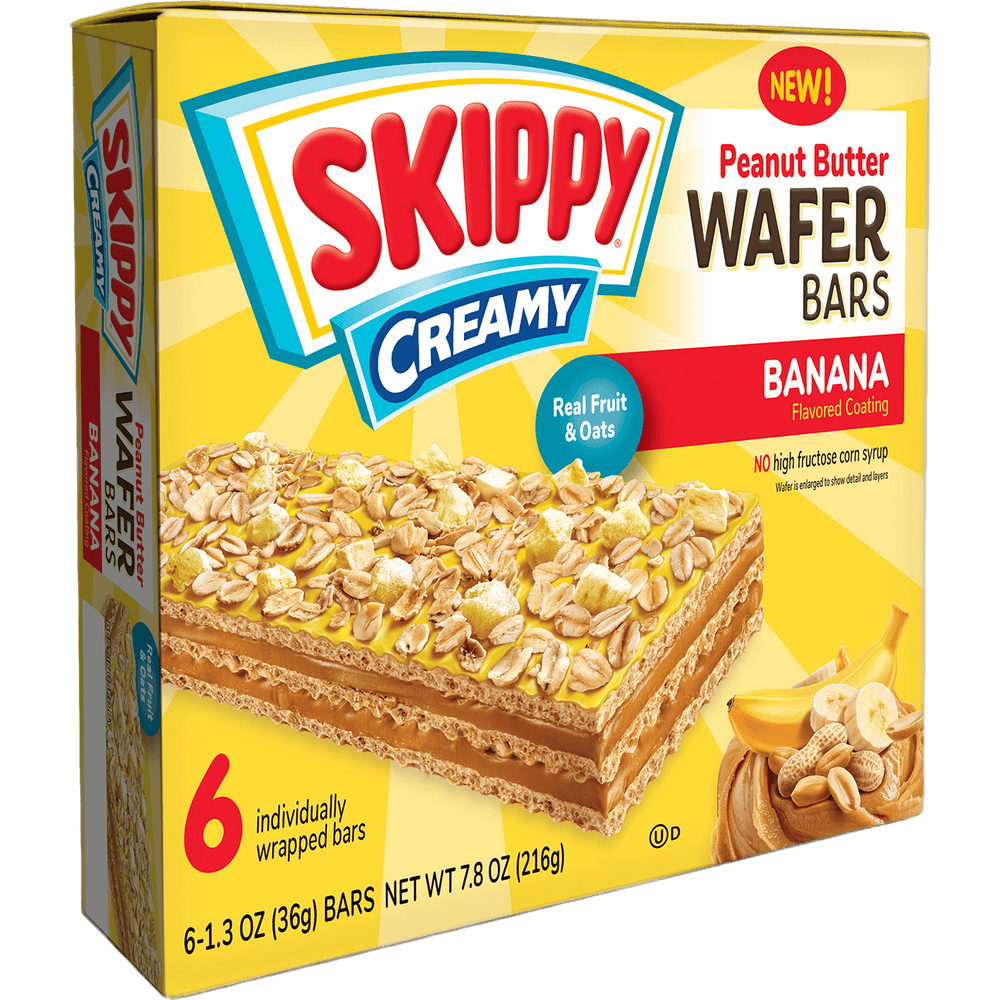 SKIPPY Creamy Banana Coating & Peanut Butter Wafer - 6 · Galletas · 37 g