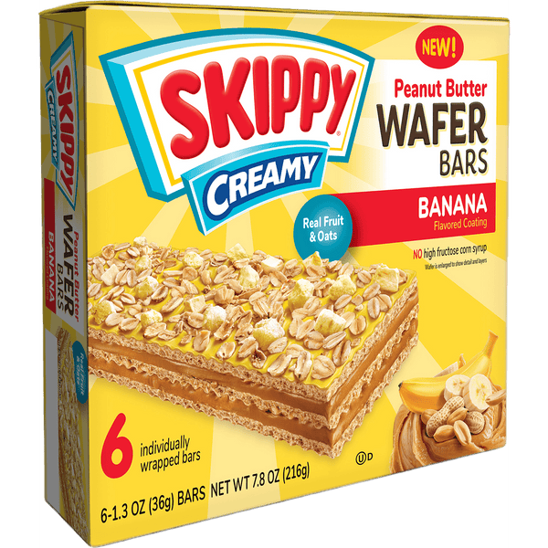 SKIPPY Creamy Banana Coating & Peanut Butter Wafer - 6 · Galletas · 37 g