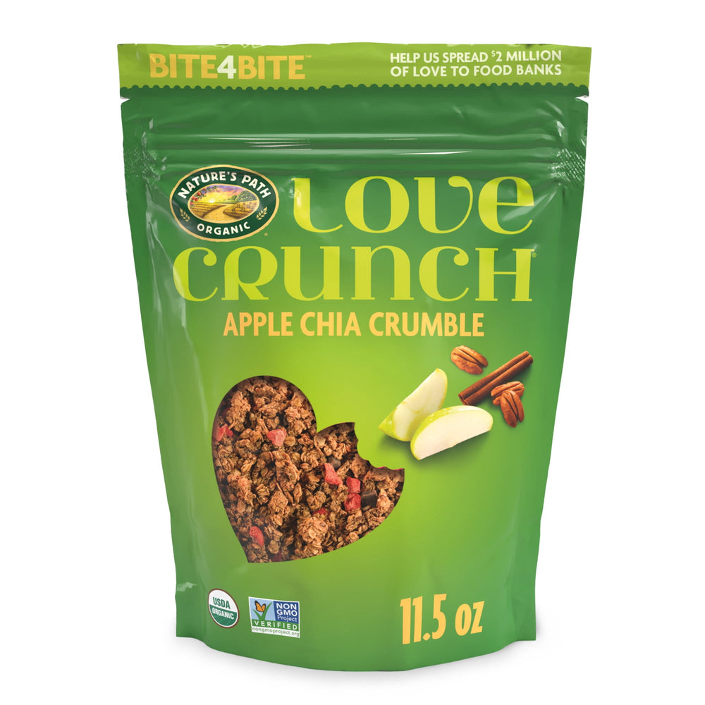 Love Crunch Organic Apple Chia Crumble · Granola · 326 g · sobre