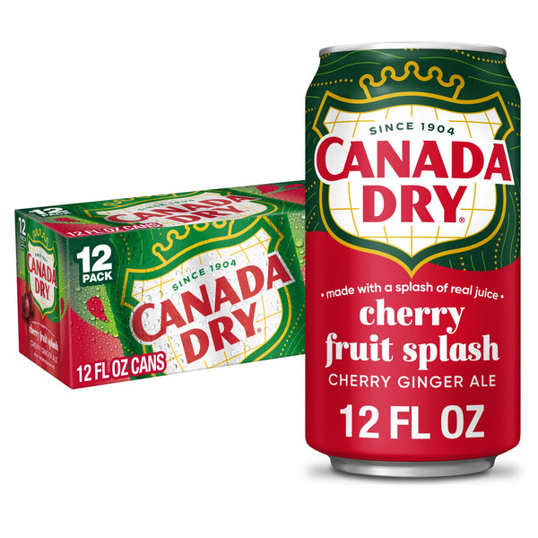 Canada Dry Fruit Splash Cherry Ginger Ale Caffeine Free · Refresco · 12 latas de 355 ml