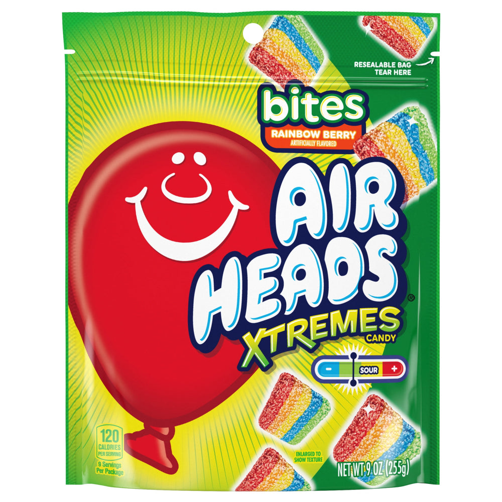 Airheads Xtremes Bites Peanut-Free Rainbow Berry Sour · Caramelos · 255 g · bolsa