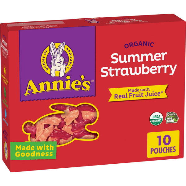 Annie's Organic Bunny Fruit Summer Strawberry · Dulce · 10 sobres de 198 g